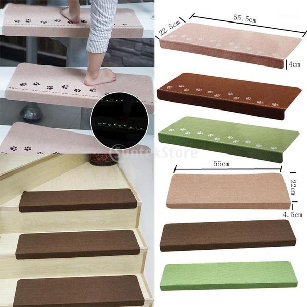 

shaggy stair treads mats night luminous adhesive staircase floor mat carpet1