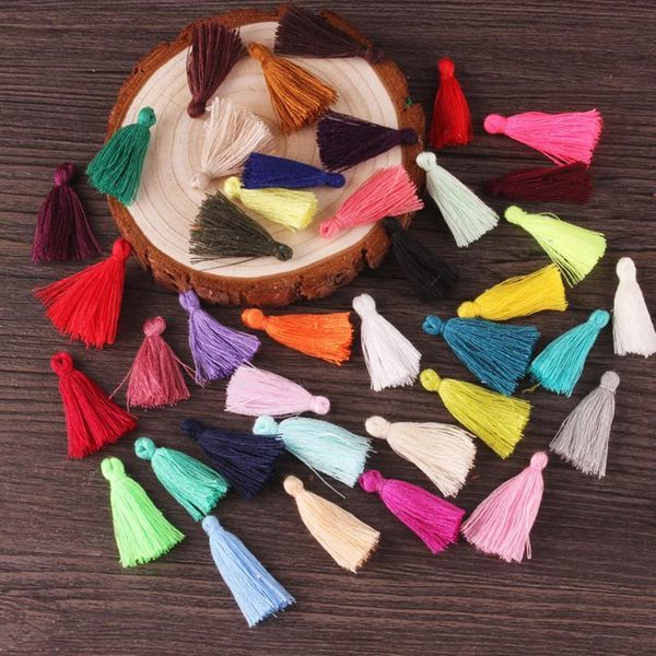 

100pc 3cm mini cotton thread fabric tassel diy pendant jewelry bracelet key making fringe trim craft tassels sewing accessories h qylcjp