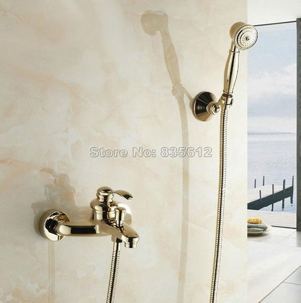 Ouro cor de bronze de parede montado na parede torneira de banho banheiro portátil mixer de torneira wtf401