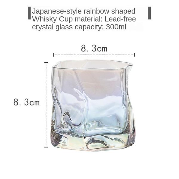 

6 pcs crumple paper irregular shape crystal faceted der whiskybecher whiskey whisky rock glass artwork wine cup jlltca