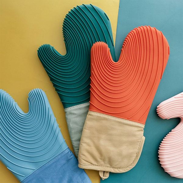 

kitchen silicone heat proof gloves baking oven microwave oven special thickened heat resistant nordic minimalist kitchen too wmtjnl