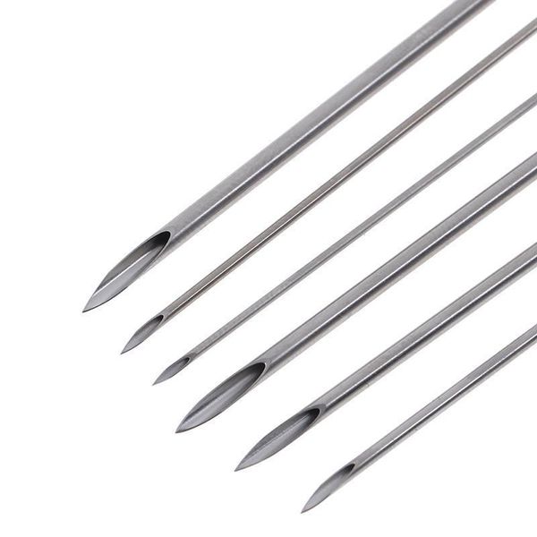 

100pcs surgical steel 14g 16g piercing needle lot sterile disposable agulha nose ear belly nipple piercing needle tool lote q bbyvhl, Silver