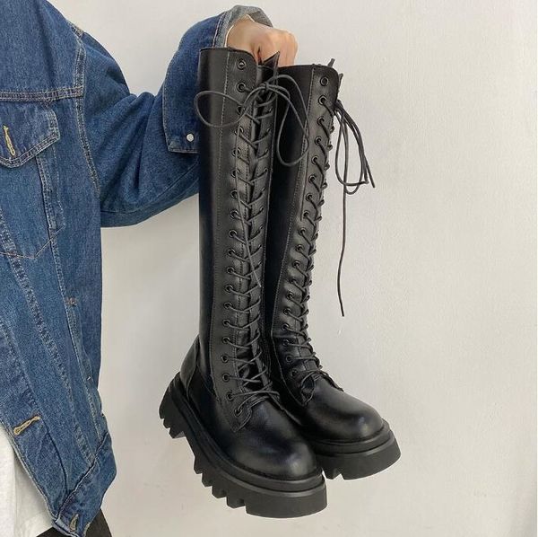 

women boots winter snow booties black increase long tube good quality womens motorcycle boot leather shoes size 35-40 06