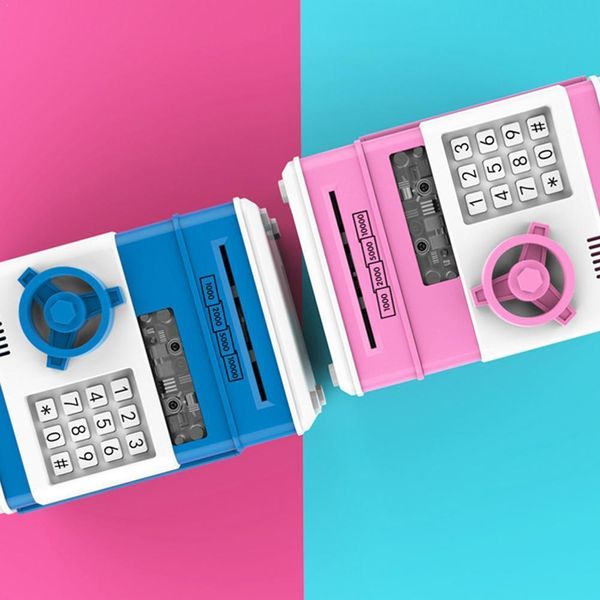 

electronic piggy bank atm password money box cash coins box gift with automatic saving bank banknote atm deposit safe music h8e5 z0123