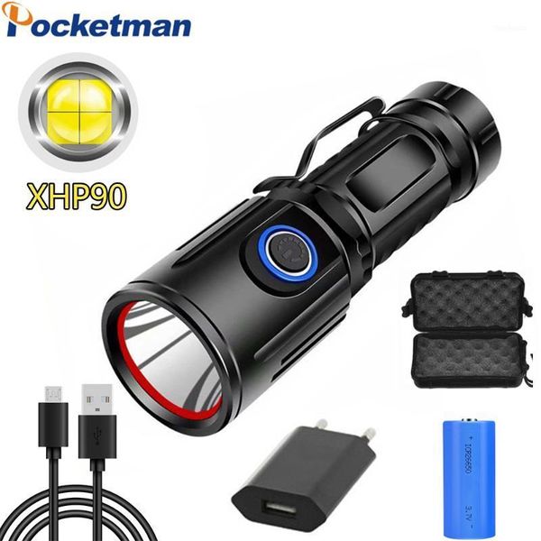 

flashlights torches est xhp90 glare usb charging power display small steel gun strong poelectric torch xhp50 use 26650 battery1