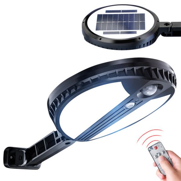 

solar light ip65 waterproof outdoor solar lights 100w led street light solar round wall light with remote control home garden fence lamp