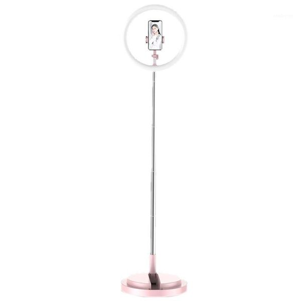 

flash heads led ring light 11'' dimmer switch for live streaming video portable camera fill-in lamp with cell phone holder1
