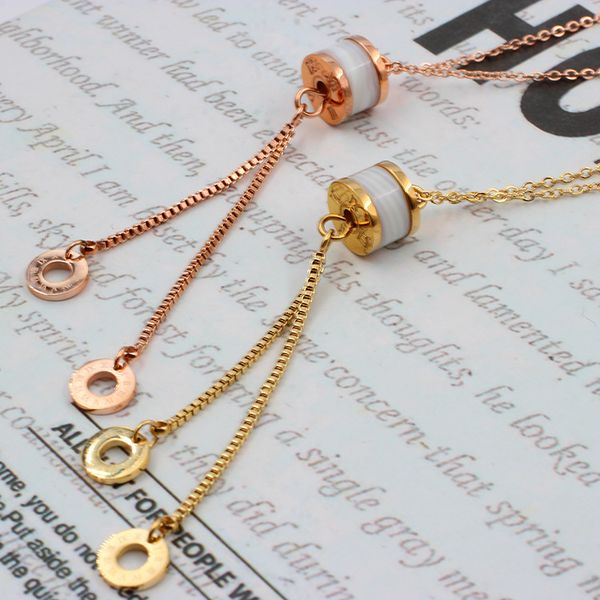 

wholesale titanium elegant necklace ceramics pendants pendant fine jewelry chain fashion accessories jewel women q1209, Bronze;silver