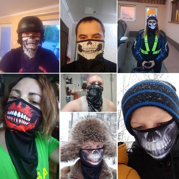 

мужчины девушка дышащая спортивный красный череп бандана страшный лицо лыжный треугольник шарф рыболовные прогулки бегущий шеи гайтер крышка, Black