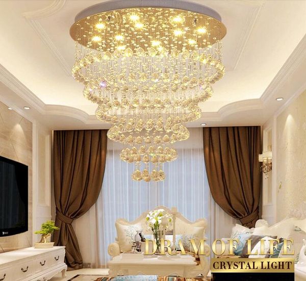 Современный Louther de Crystal Crystal Chastelier Большие Cristal Lighting Fixtures Hotel Projects Лестница Лампы Ресторан Коттеджные фонари