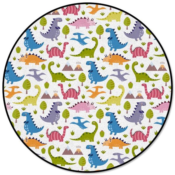 

прекрасные узоры динозавров обеденный стол напольный круглый ковер гостиная журнальный столик коврик молитвенный коврик компьютерный стул ко