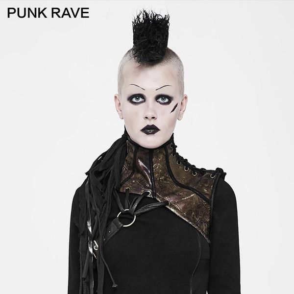 

punk rave steampunk collar accessory personalities collar gothic cosplay vest halloween club party two colour1, Black;white