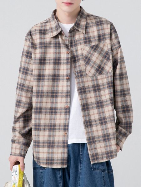 

men tartan button up pocket shirt y0pm#, White;black