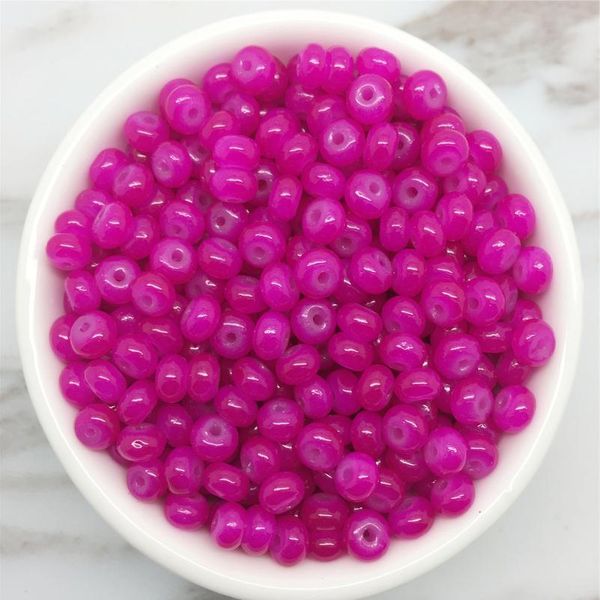 

diy 50pcs 6mm glass oblate pearl spacer loose beads pattern jewelry making craft d sqcomo, Black