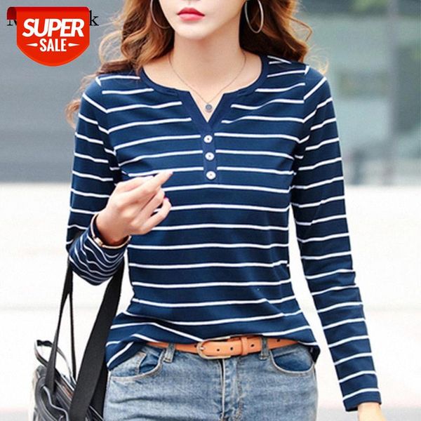 

autumn long sleeve cotton women blouses striped v-neck white shirt women casual plus size blouse casual blusas 7215 #aw8a