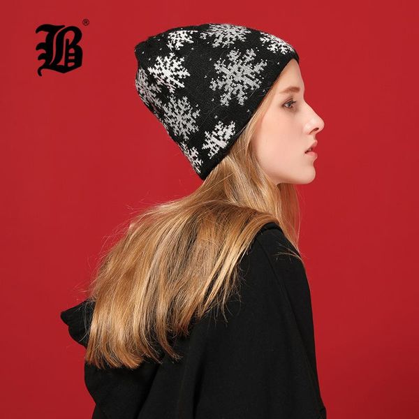 

flb winter beanie women hat thicken wool snowflake caps knitted skullies beanies bright silk warm slouchy hats for girl 17036 wmtaha