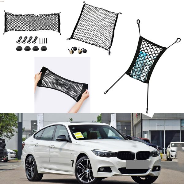

for bmw 3 series gt car black rear trunk cargo baggage organizer storage nylon plain vertical seat net