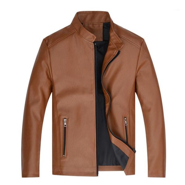 

support dropshipping leather jacket men casual stand collar motorcycle leather jacket male faux clothing, Black