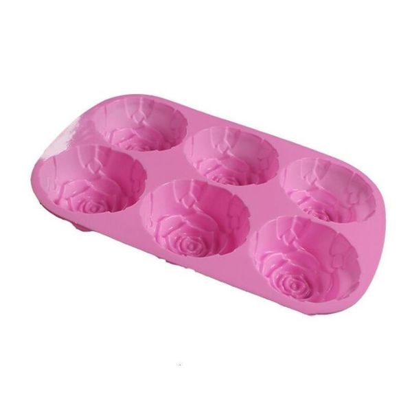 

6 even roses flower sile cake tool heart gelatin soap jelly mold food grade case kitchen bbytfj xmh_home