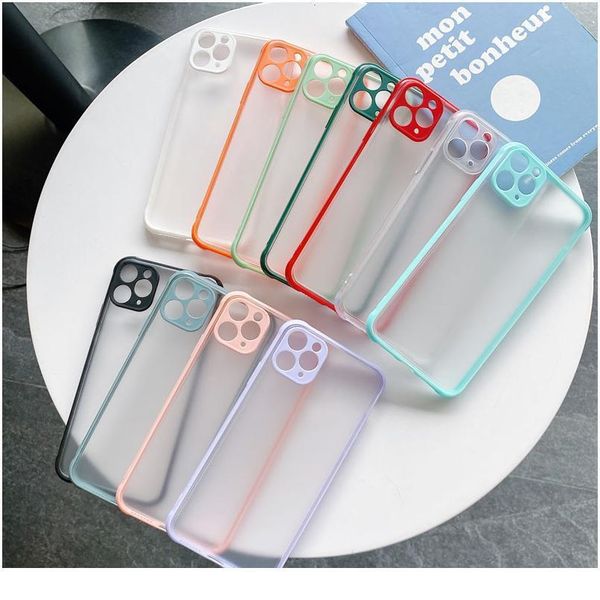 

shockproof sile phone case for iphone se2 xr xs max 7 8 6s plus x matte soft frame hard pc c wmtxiy