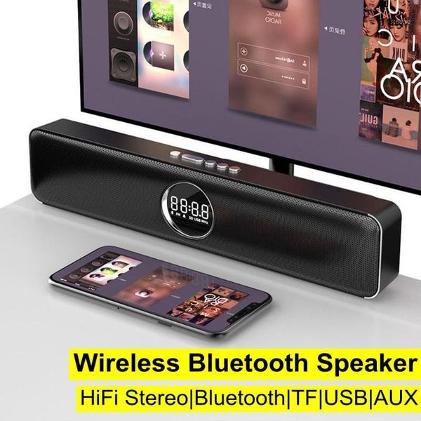 

wireless bluetooth speaker hifi music player usb powered battery wireless soundbar tf usb bluetooth aux digital display speaker1