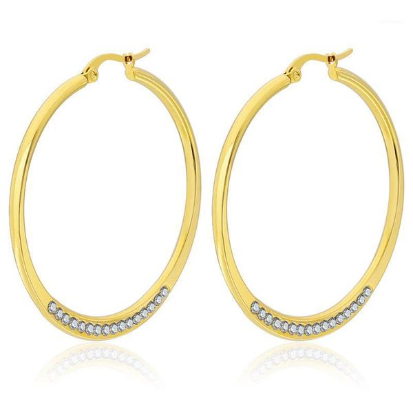 

charm madape 2021 trendy jewelry 45mm hoop earrings silver/gold stainless steel female big for women wholesale1, Golden