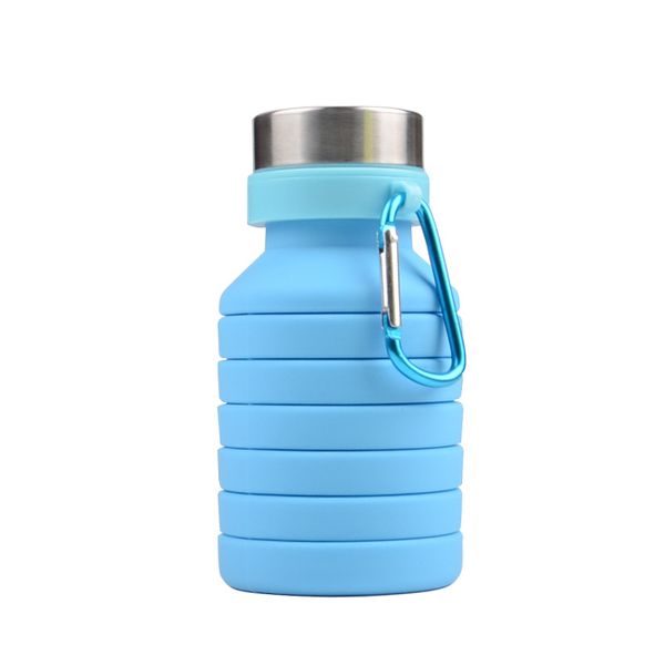 

silicone telescopic cup outdoor sports folding multi colors water bottle travel grey blue purple kettles new arrival 25lj l1