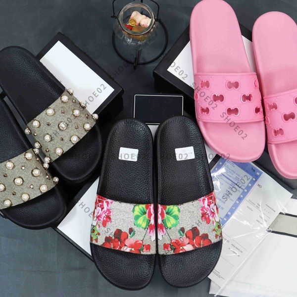 

2021 woman/man sandals quality stylish slippers fashion classics sandal men women slipper flat shoes slide eu:35-45 shoe02 08, Black