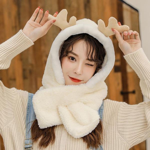 

beanie/skull caps fashion beanies women winter warm cute deer ears hat windproof cap student add wool female christams present, Blue;gray