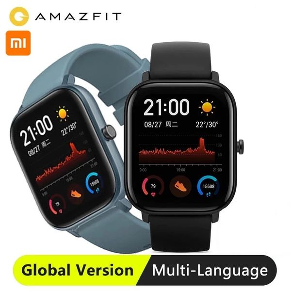 

global version amazfit gts smart watch 5atm водонепроницаемый плавание smartwatch 14 дней управление аккумуляторами для android fy8173