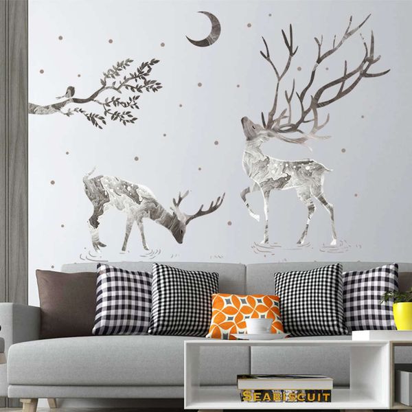 

creative personality moose bedroom net red background dormitory wall decoration self adhive wallpaper sticker