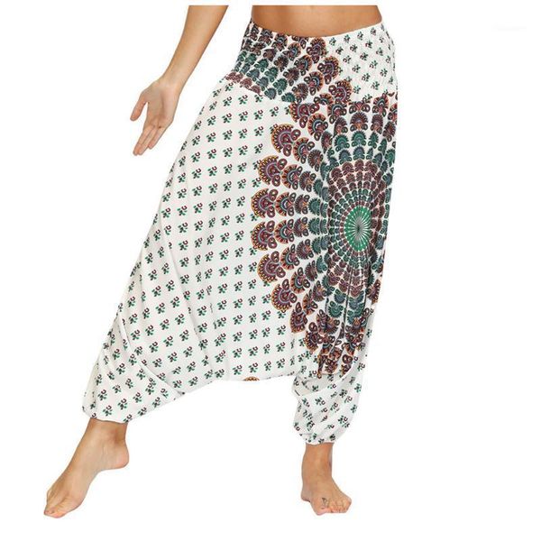 

yoga outfits women mandala print elastic loose pants high wasit bloomers sport leggings seamless fitness z21, White;red