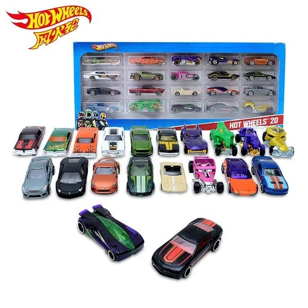 20 pezzi Hot Wheels Cars Set regalo giocattolo Hot Sports lega metallo fonde sotto pressione veicoli giocattolo bambini ragazzi Natale Capodanno auto giocattolo regalo LJ200930