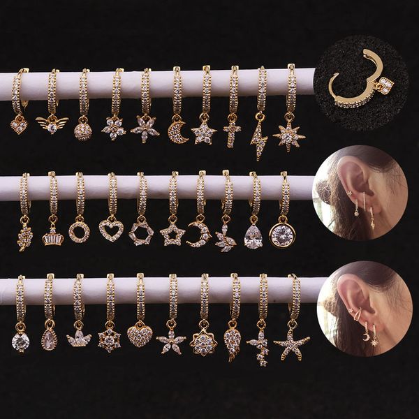 

rhinestone earrings 30 styles fashion hoop earrings for women jewelry ear piercing earrings birthday gift kimter-b300f