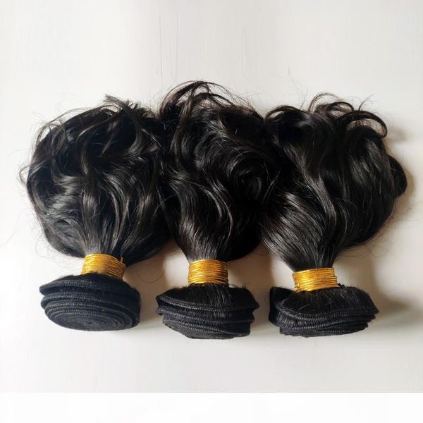 

brazilian virgin human hair weft 8-26inch beauty natural wave indian remy hair extensions soft and smooth 3bundles lot large supply of goods, Black