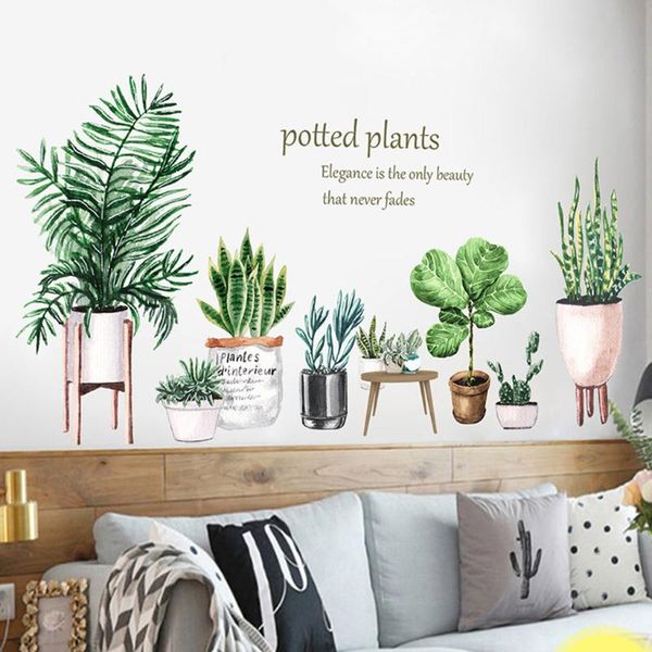

wall stickers #40 plant sticker diy 2pcs creative decoration paste room layout kitchen bedroom decor