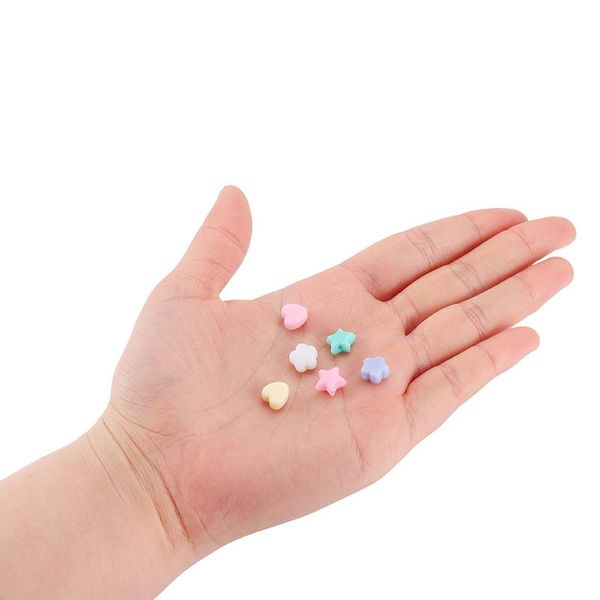 

100pcs acrylic charm beads heart flower star shape beads diy making bracelets necklace loose beads jewelry sqcoyt