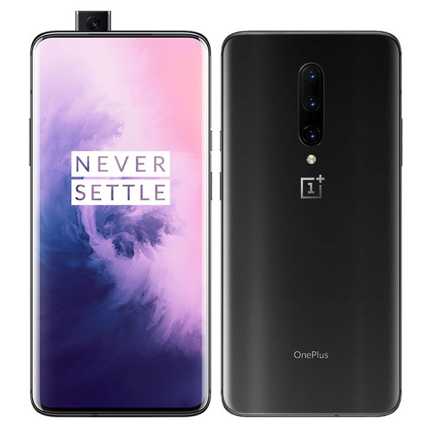 Original Oneplus 7 Pro 4G LTE Handy 6 GB RAM 128 GB ROM Snapdragon 855 Octa Core 48 MP AI HDR NFC 4000 mAh Android 6,67 Zoll Vollbild-Fingerabdruck-ID-Gesichts-Smart-Handy