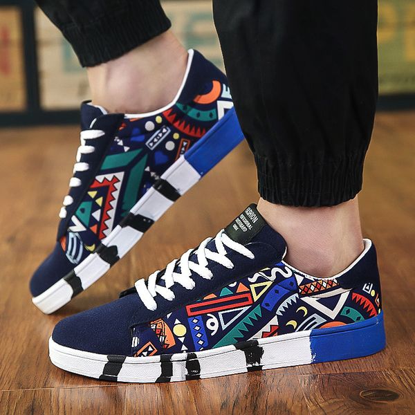 

mayforest men casual canvas shoes fashion print sneakers summer trainers leisure shoes men's flats slip shoes 369