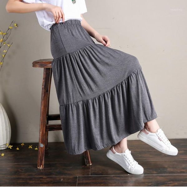 

women chiffon pleated skirt vintage high waist skirts womens saia long rokken 2018 summer style jupe femme ruffles skirt z7051, Black