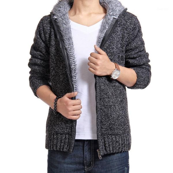 

warm men's wear down feather cotton-padded clothes plus velvet thick hooded autumn and winter cotton-padded clothes warm1, Black