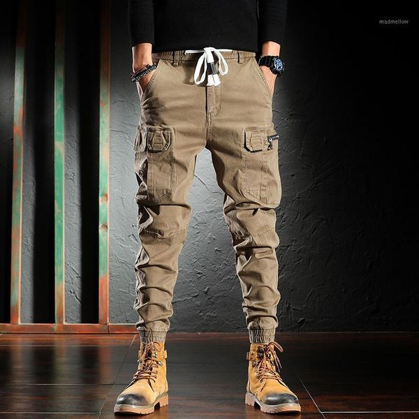 

men's jeans japanese fashion casual joggers men vintage designer multi pockets loose fit harem trousers streetwear hip hop cargo pants1, Blue