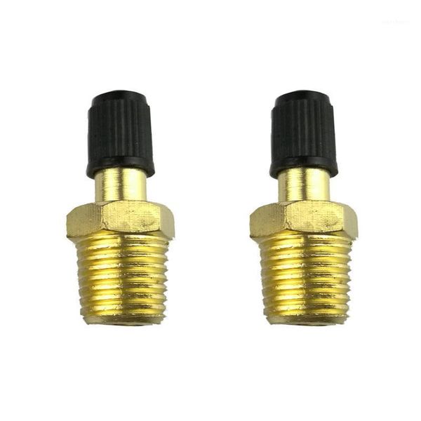 

2pcs brass air compressor tank fill valve 1/4 inches npt nickel plated schrader brass air compressor tank fill valve1