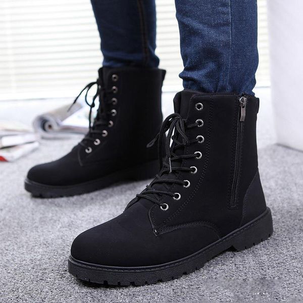 

retro combat boots winter england-style fashionable men's short outdoor black shoes winter military boots