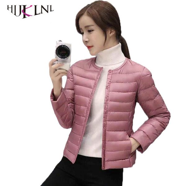 

women's down & parkas hijklnl 2021 ultra-light women jacket winter round neck protable jackets coat yr065, Black