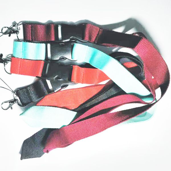 

25mm wide phone lanyard straps sports solid color for keys chain id cards holder detachable buckle heart lanyards