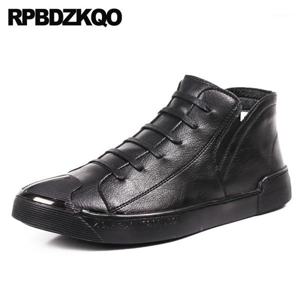 

fall comfortable short thick soled high boots sneakers fur booties winter sole shoes men black autumn trainer flat1