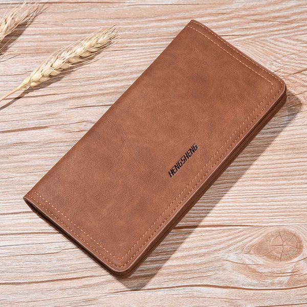 

new men wallets vintage pu nubuck long purse retro men's card holder business clutch wallet for man, Red;black