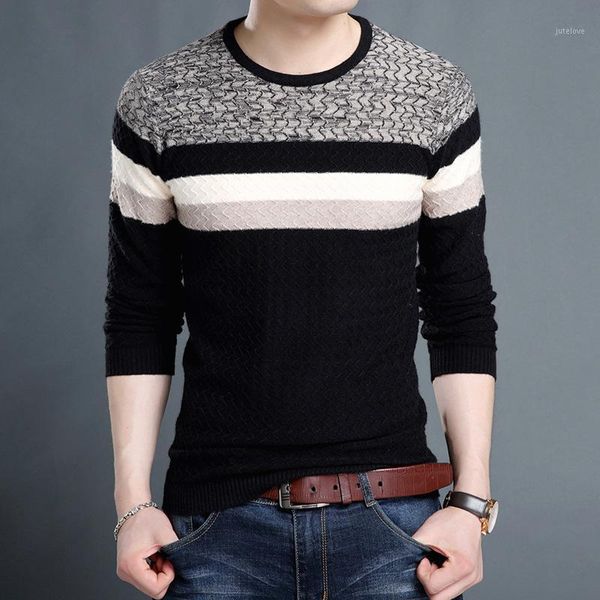 

lux angenr men's sweater 2020 autumn winter youth fashion pullover men patchwork sweater loose casual sweaters men clothing1, White;black