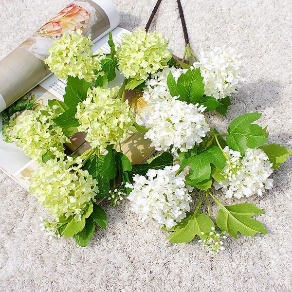 

decorative flowers & wreaths 5 heads hydrangea artificial flower silk for home party decoration wedding wall diy decor fake